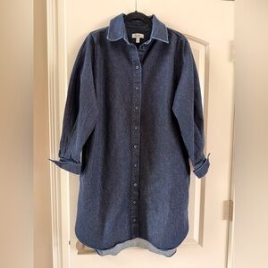 COS Women’s Dark Denim Blue Button Down Dress Size 14